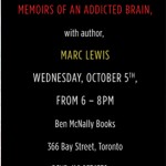 Memoirs of an Addicted Brain book launch invitation
